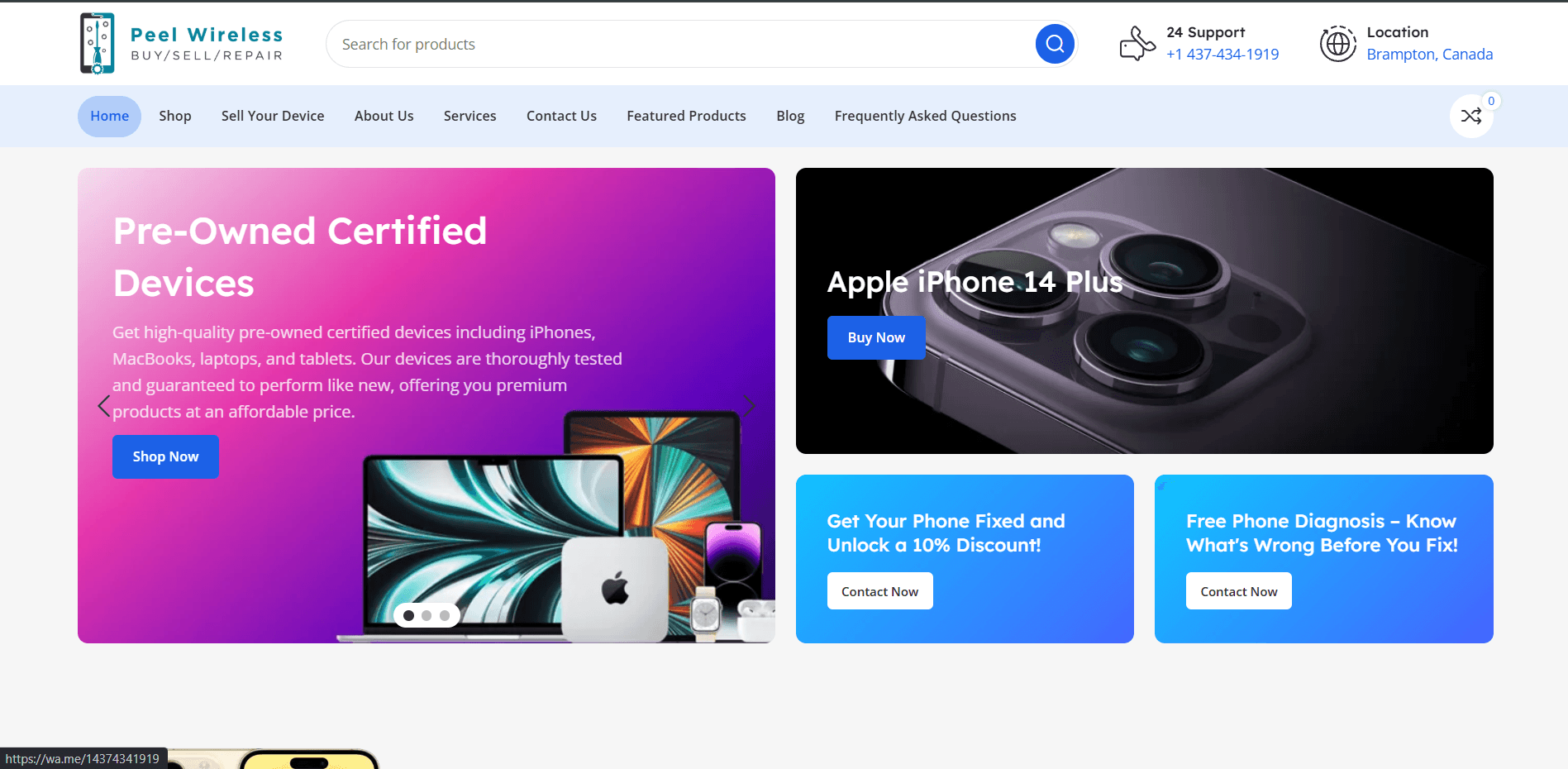 Peel Wireless live website showcase